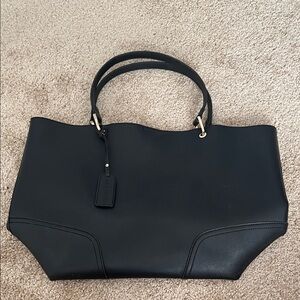 Sole Society Black Tote Bag with Gold Accents